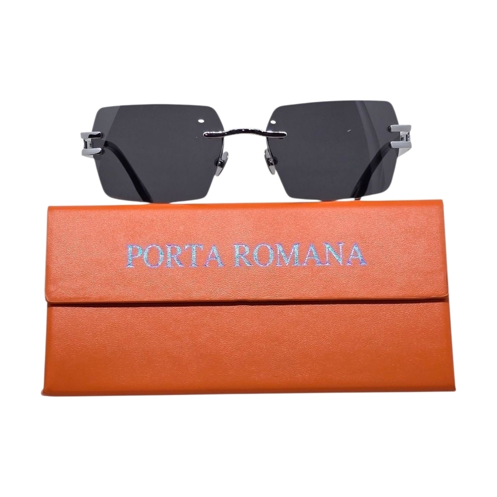 Porta Romana Silver Sunglasses with Orange Case MODEL 580
